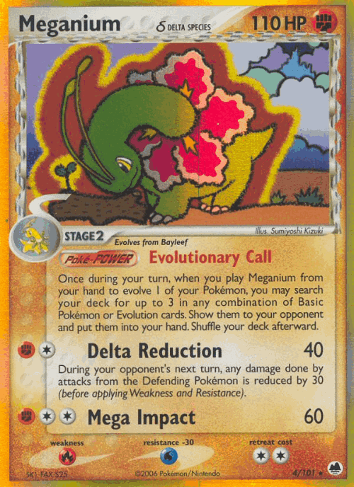 Meganium δ Pokémon TCG card art