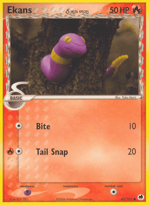 Ekans δ #47 from Dragon Frontiers - Common - Illustrated by Yuka Morii