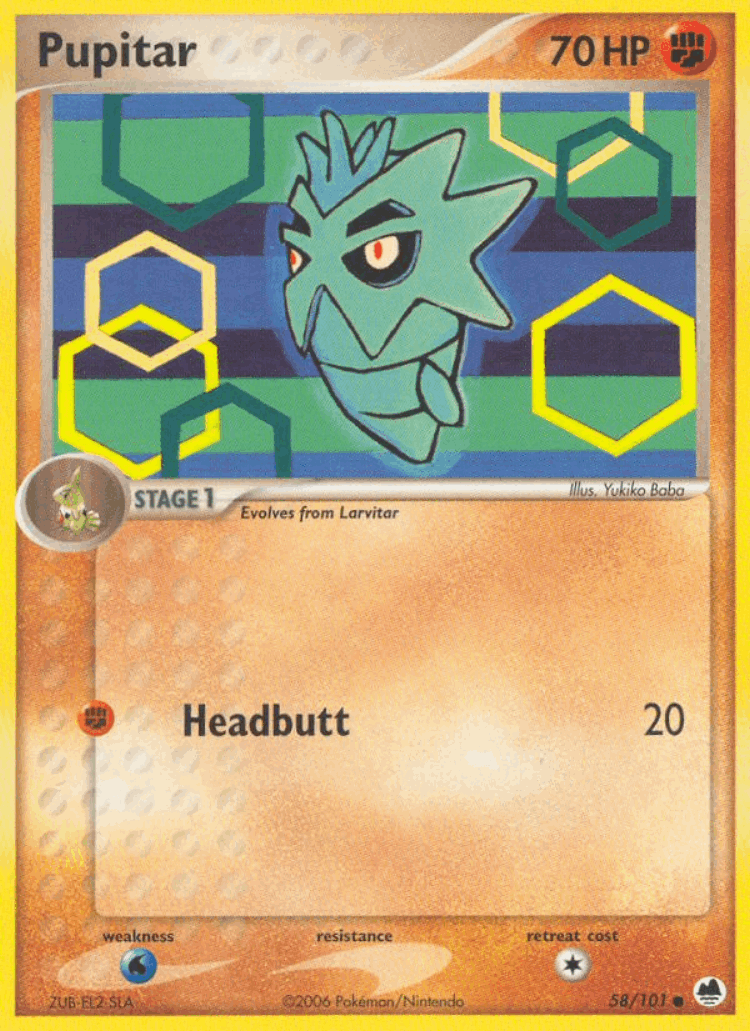 Pupitar #58 from Dragon Frontiers - Common - Illustrated by Yukiko Baba