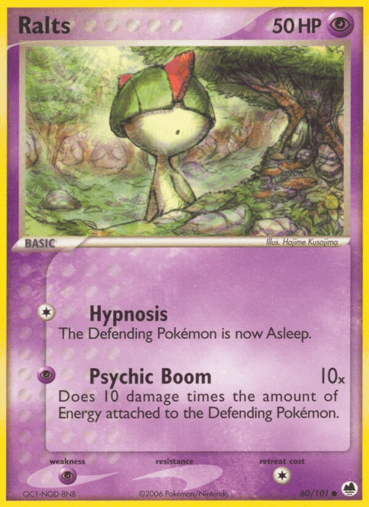 Ralts #60 from Dragon Frontiers - Common - Illustrated by Hajime Kusajima