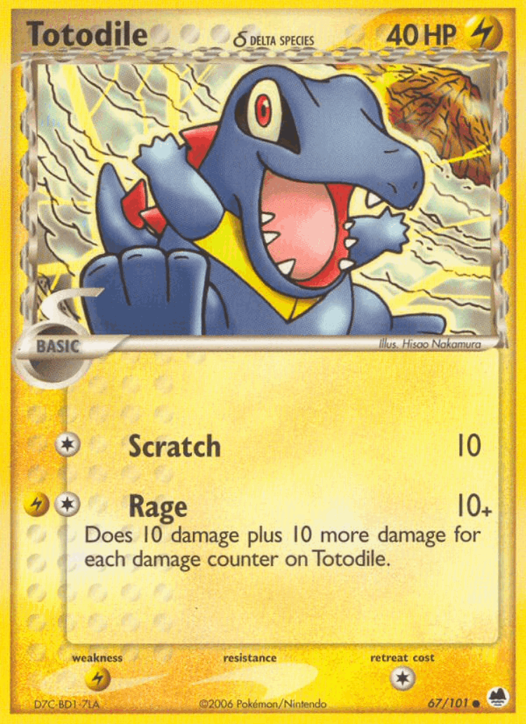 Totodile δ #67 from Dragon Frontiers - Common - Illustrated by Hisao Nakamura