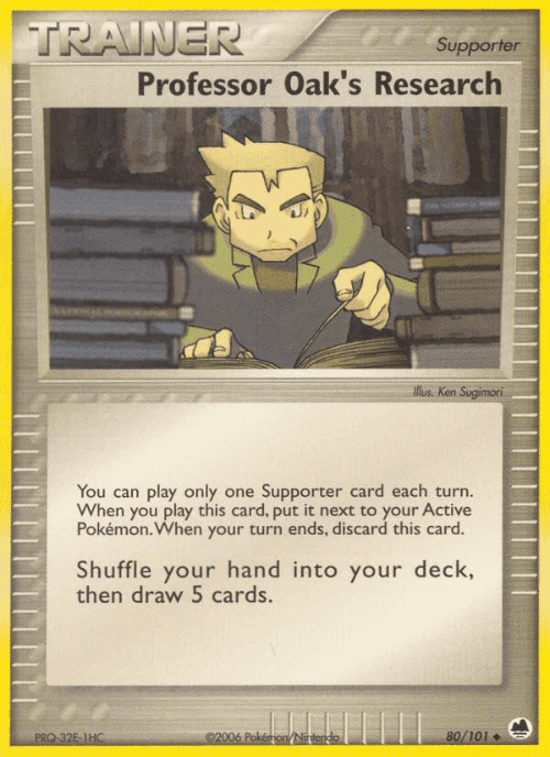 Professor Oak's Research #80 from Dragon Frontiers - Uncommon - Illustrated by Ken Sugimori