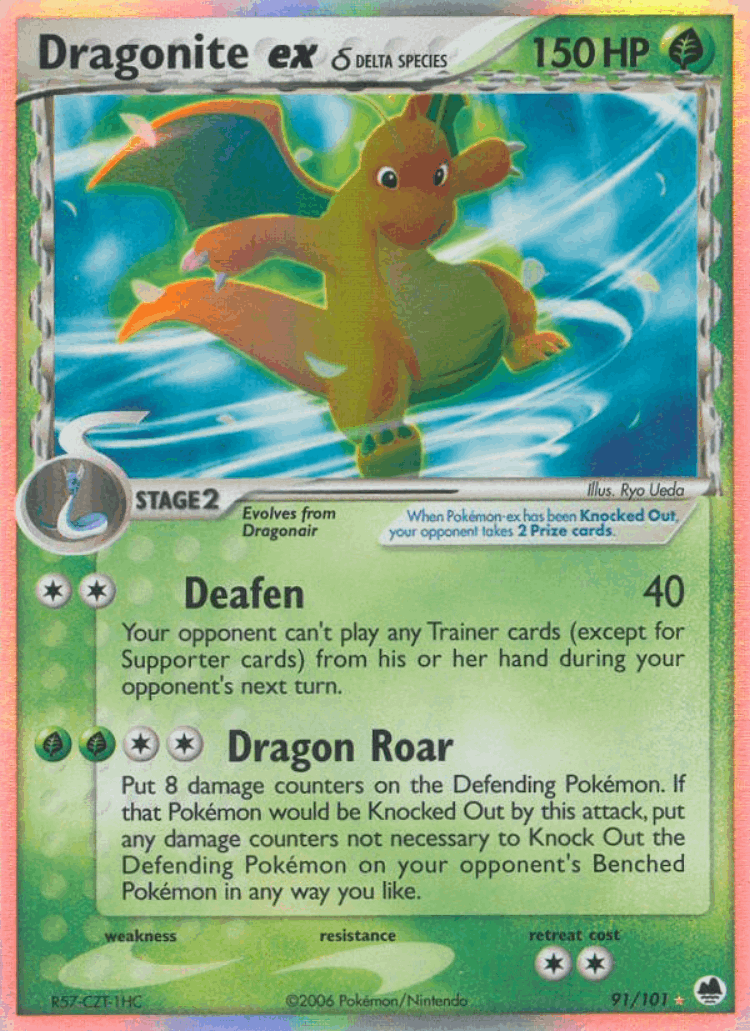 Dragonite ex δ #91 from Dragon Frontiers - Rare Holo EX - Illustrated by Ryo Ueda