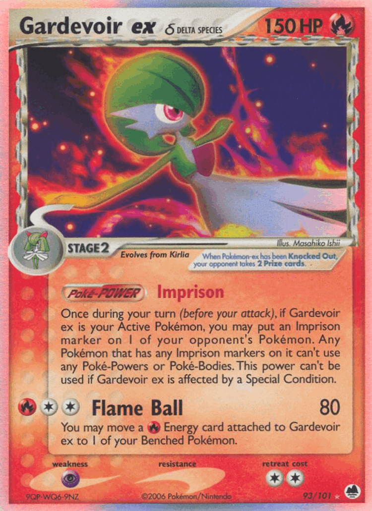 Gardevoir ex δ #93 from Dragon Frontiers - Rare Holo EX - Illustrated by Masahiko Ishii