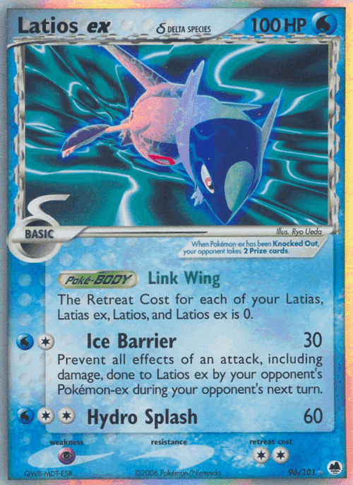Latios ex δ #96 from Dragon Frontiers - Rare Holo EX - Illustrated by Ryo Ueda