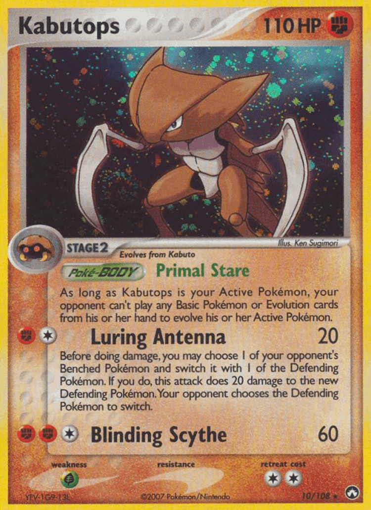 Kabutops #10 from Power Keepers - Rare Holo - Illustrated by Ken Sugimori