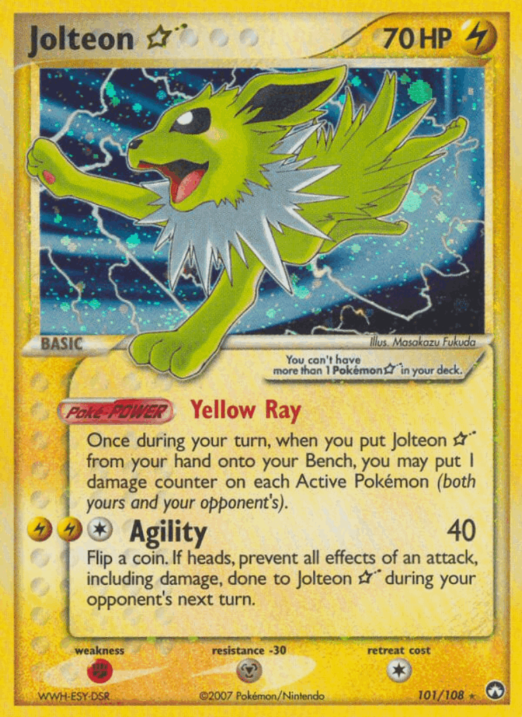 Jolteon ☆ #101 from Power Keepers - Rare Holo Star - Illustrated by Masakazu Fukuda