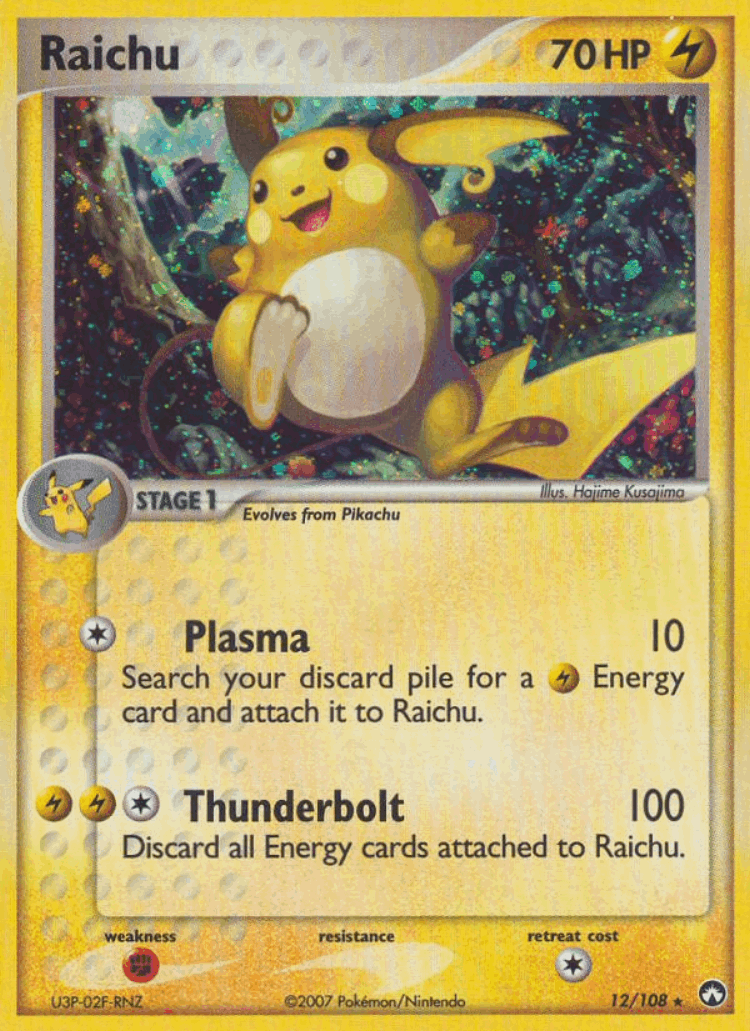 Raichu #12 from Power Keepers - Rare Holo - Illustrated by Hajime Kusajima