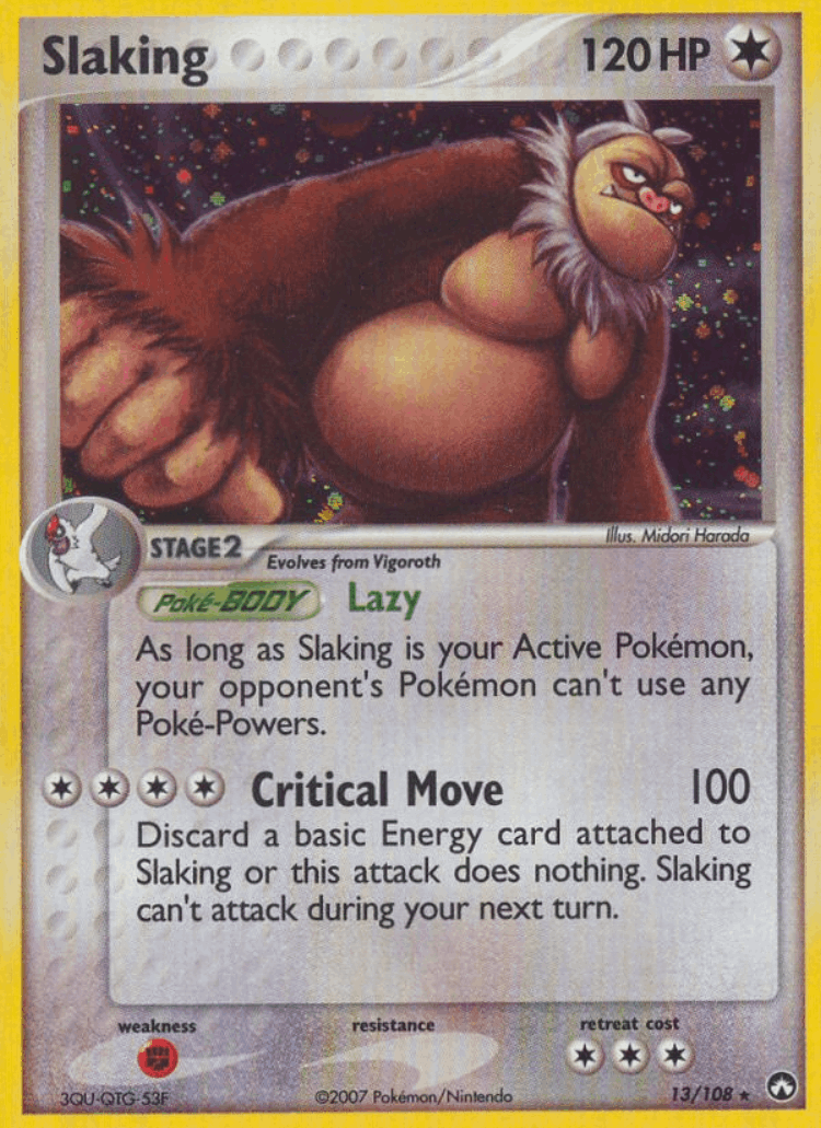 Slaking #13 from Power Keepers - Rare Holo - Illustrated by Midori Harada