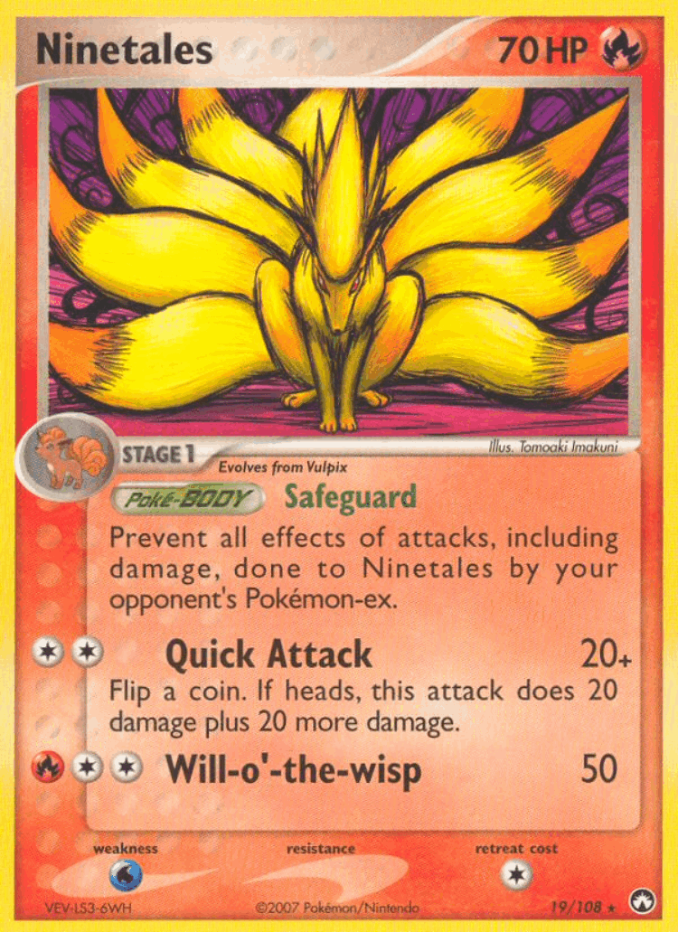 Ninetales #19 from Power Keepers - Rare - Illustrated by Tomoaki Imakuni