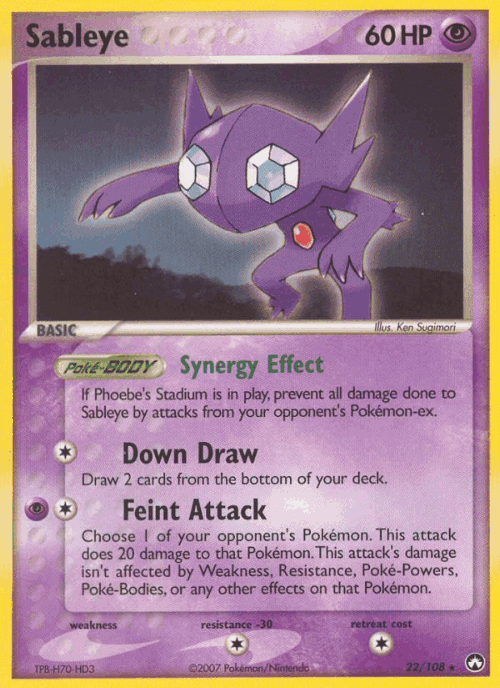 Sableye #22 from Power Keepers - Rare - Illustrated by Ken Sugimori