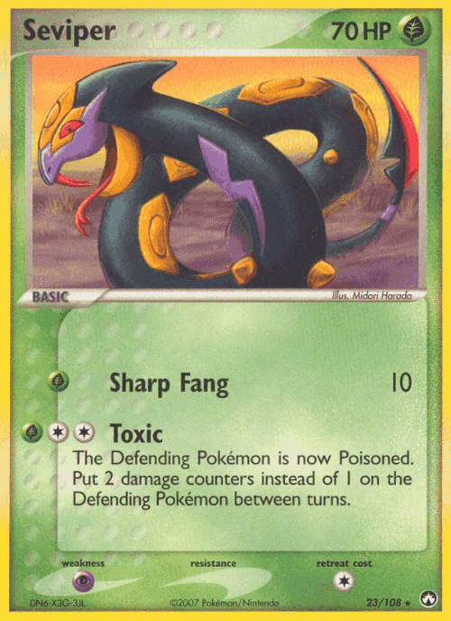 Seviper #23 from Power Keepers - Rare - Illustrated by Midori Harada
