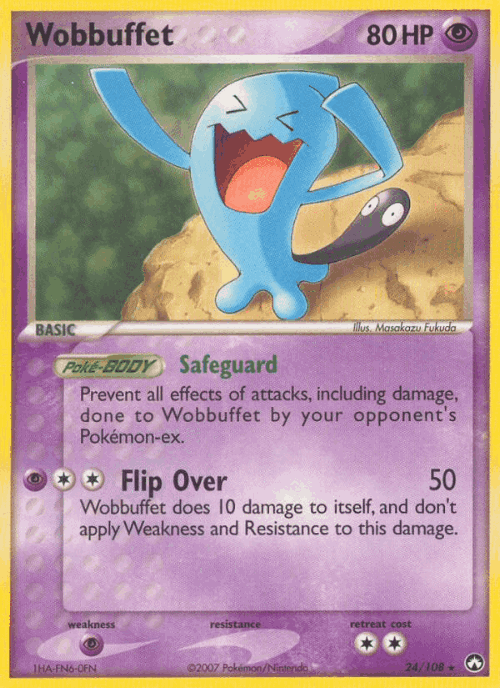 Wobbuffet #24 from Power Keepers - Rare - Illustrated by Masakazu Fukuda