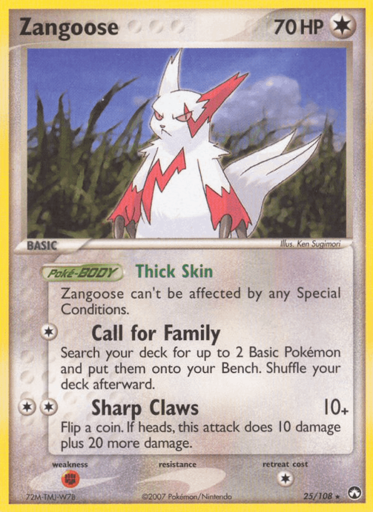 Zangoose #25 from Power Keepers - Rare - Illustrated by Ken Sugimori