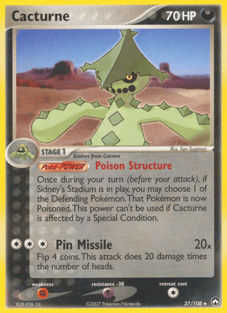 Cacturne #27 from Power Keepers - Uncommon - Illustrated by Ken Sugimori