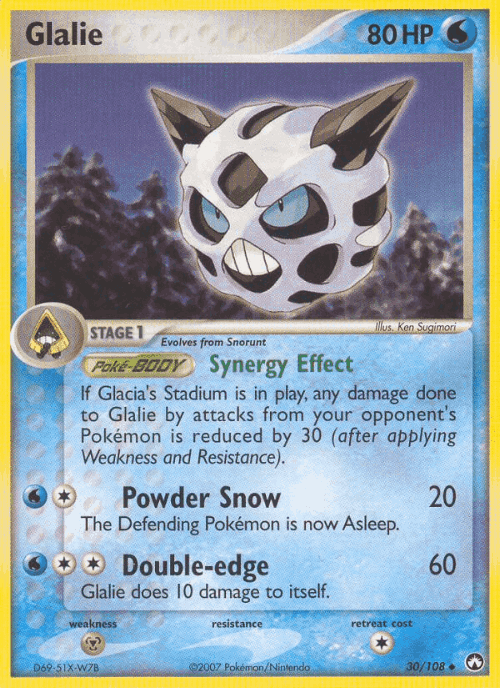 Glalie #30 from Power Keepers - Uncommon - Illustrated by Ken Sugimori