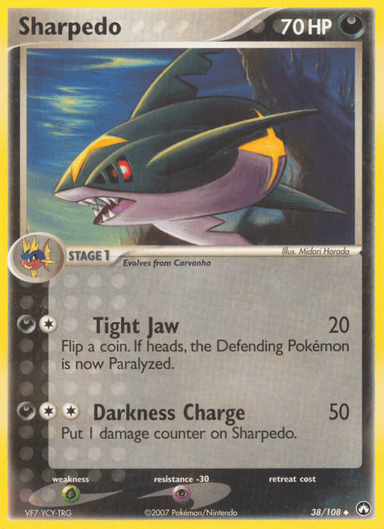 Sharpedo #38 from Power Keepers - Uncommon - Illustrated by Midori Harada
