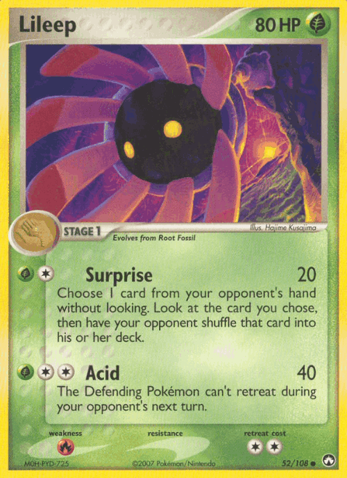 Lileep #52 from Power Keepers - Common - Illustrated by Hajime Kusajima