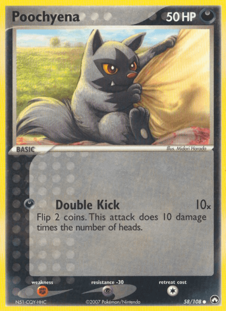Poochyena #58 from Power Keepers - Common - Illustrated by Midori Harada