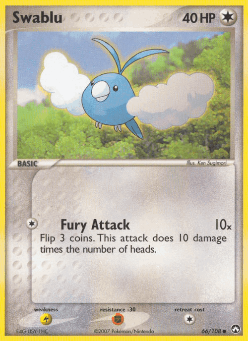 Swablu #66 from Power Keepers - Common - Illustrated by Ken Sugimori
