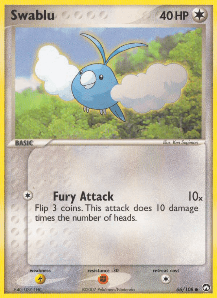 Swablu #66 from Power Keepers - Common - Illustrated by Ken Sugimori
