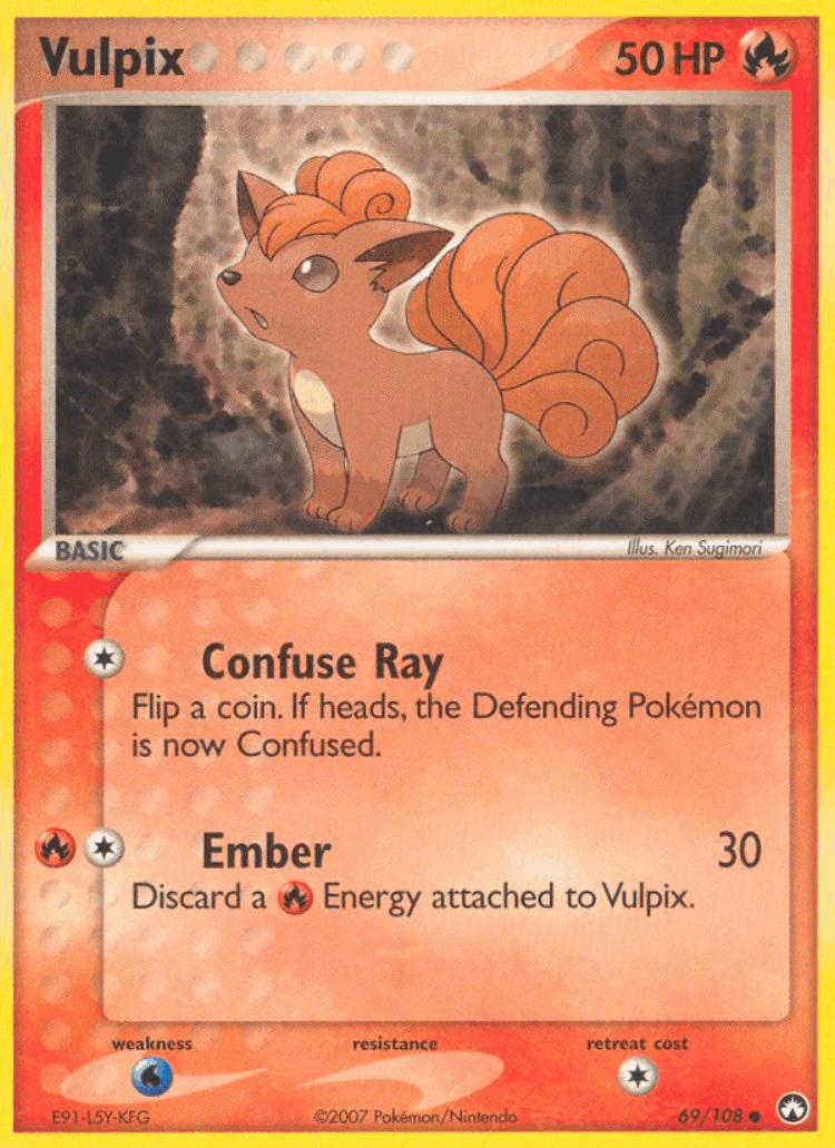 Vulpix #69 from Power Keepers - Common - Illustrated by Ken Sugimori