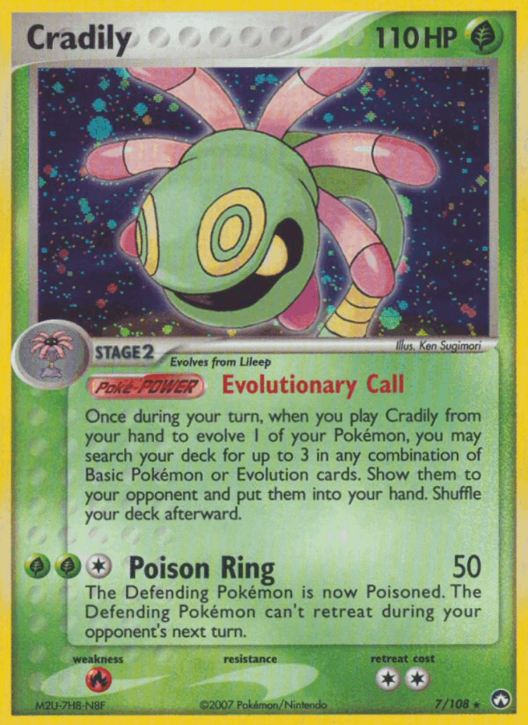 Cradily #7 from Power Keepers - Rare Holo - Illustrated by Ken Sugimori