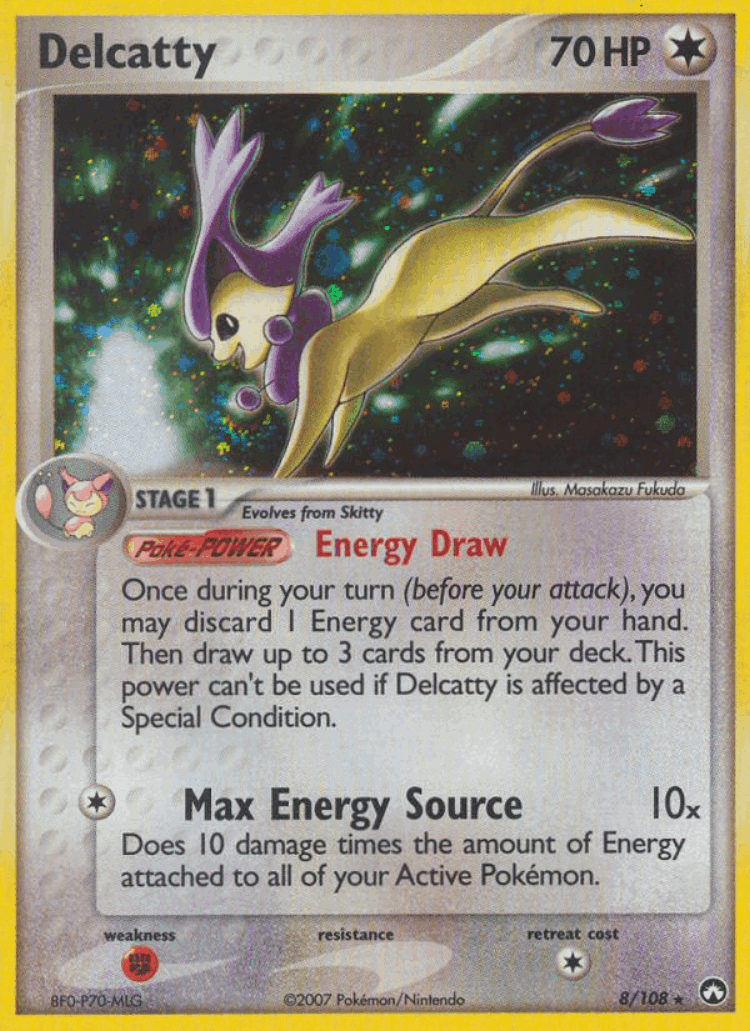 Delcatty #8 from Power Keepers - Rare Holo - Illustrated by Masakazu Fukuda