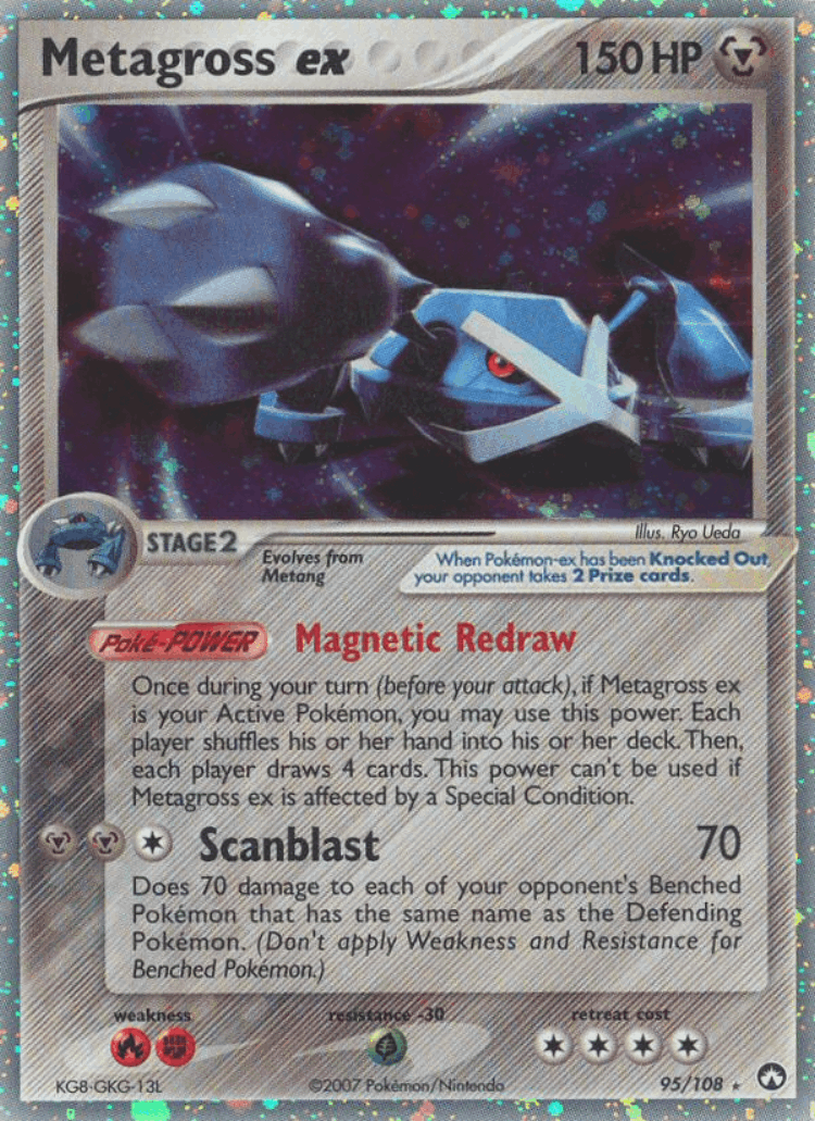 Metagross ex #95 from Power Keepers - Rare Holo EX - Illustrated by Ryo Ueda