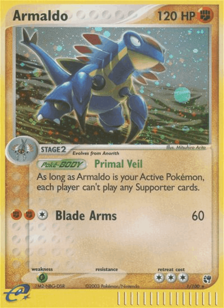 Armaldo #1 from Sandstorm - Rare Holo - Illustrated by Mitsuhiro Arita