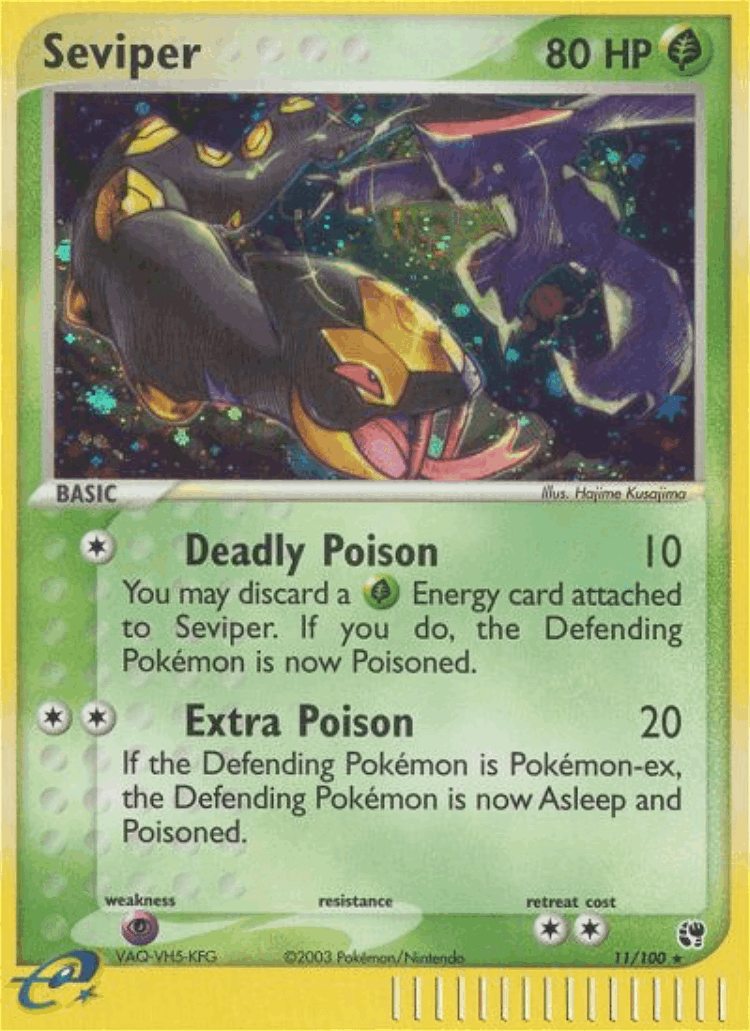 Seviper #11 from Sandstorm - Rare Holo - Illustrated by Hajime Kusajima