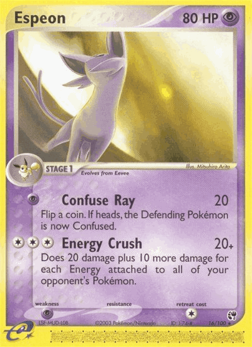 Espeon #16 from Sandstorm - Rare - Illustrated by Mitsuhiro Arita