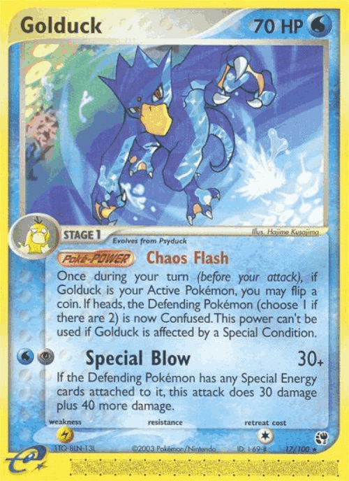 Golduck #17 from Sandstorm - Rare - Illustrated by Hajime Kusajima