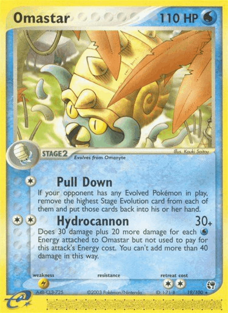 Omastar #19 from Sandstorm - Rare - Illustrated by Kouki Saitou