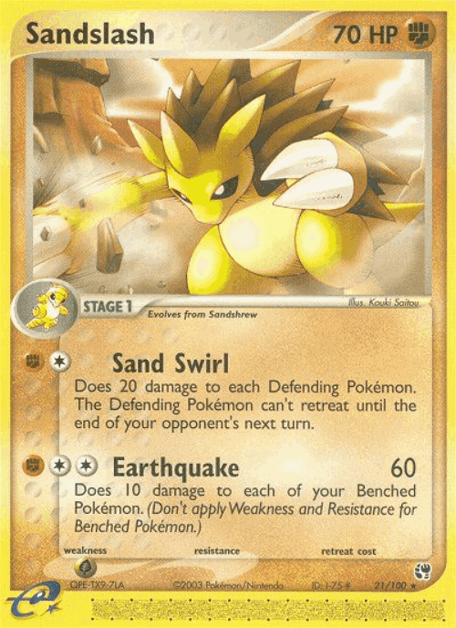 Sandslash #21 from Sandstorm - Rare - Illustrated by Kouki Saitou