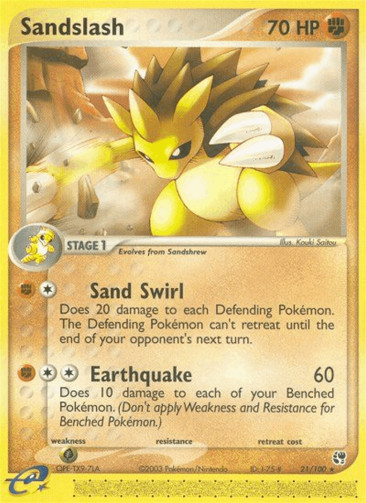 Sandslash #21 from Sandstorm - Rare - Illustrated by Kouki Saitou