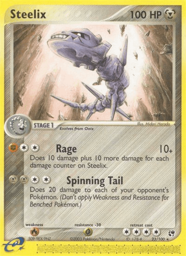 Steelix #23 from Sandstorm - Rare - Illustrated by Midori Harada