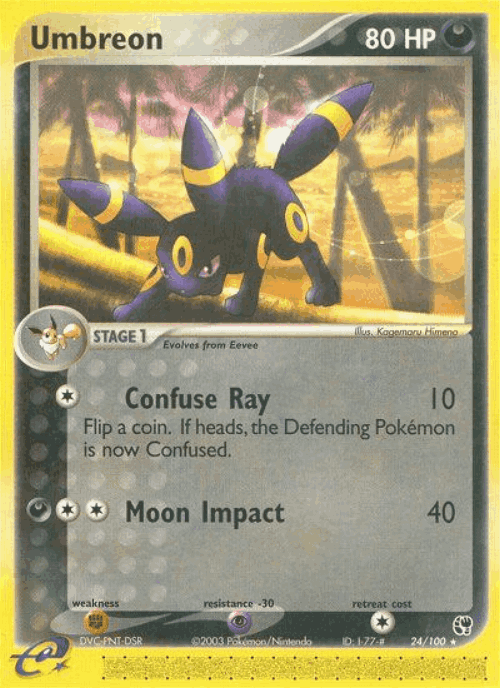 Umbreon #24 from Sandstorm - Rare - Illustrated by Kagemaru Himeno
