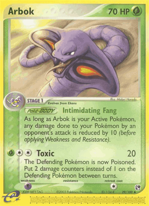 Arbok #29 from Sandstorm - Uncommon - Illustrated by Midori Harada