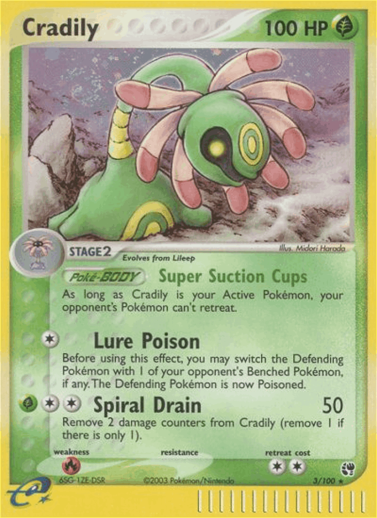 Cradily #3 from Sandstorm - Rare Holo - Illustrated by Midori Harada