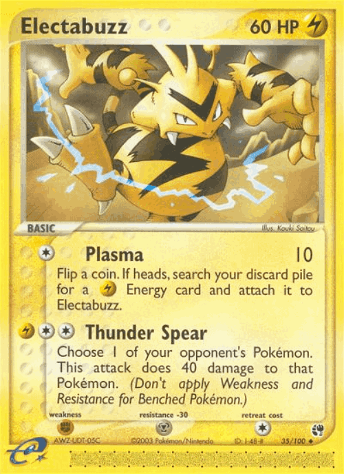Electabuzz #35 from Sandstorm - Uncommon - Illustrated by Kouki Saitou