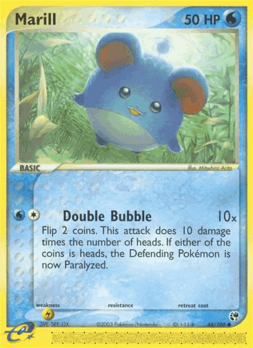 Marill #68 from Sandstorm - Common - Illustrated by Mitsuhiro Arita