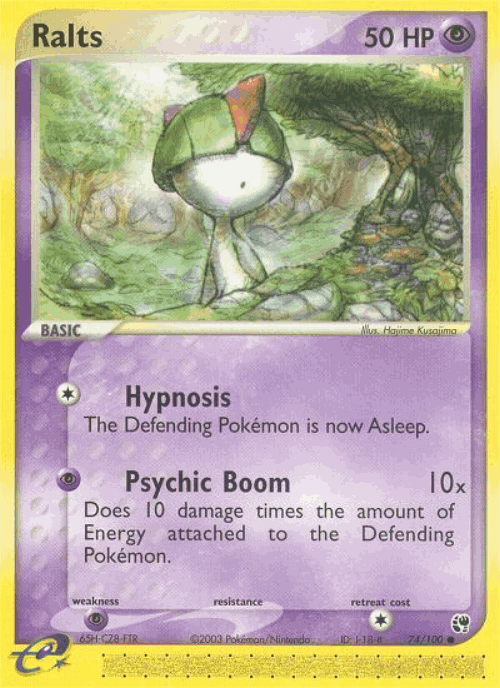 Ralts #74 from Sandstorm - Common - Illustrated by Hajime Kusajima