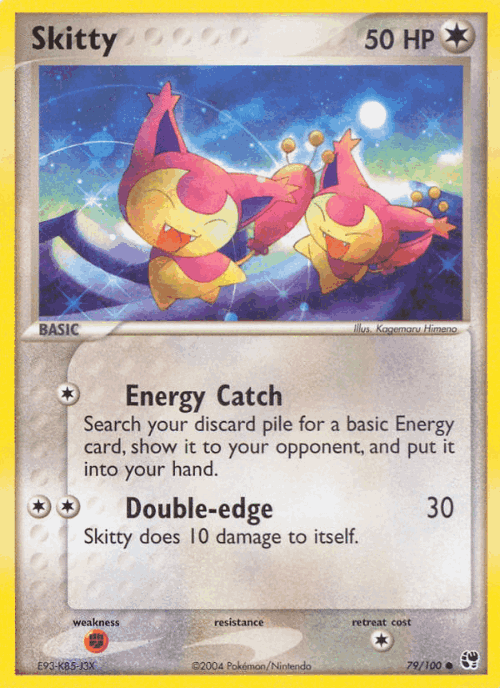 Skitty #79 from Sandstorm - Common - Illustrated by Kagemaru Himeno