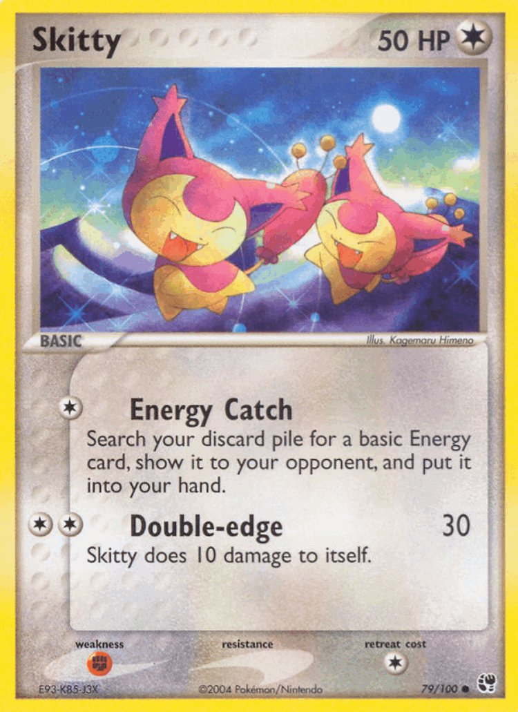 Skitty #79 from Sandstorm - Common - Illustrated by Kagemaru Himeno
