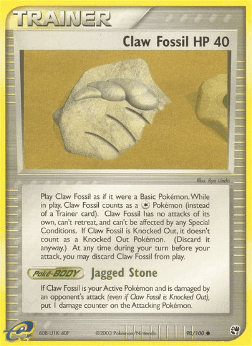 Claw Fossil #90 from Sandstorm - Common - Illustrated by Ryo Ueda