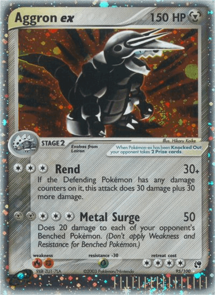Aggron ex #95 from Sandstorm - Rare Holo EX - Illustrated by Hikaru Koike