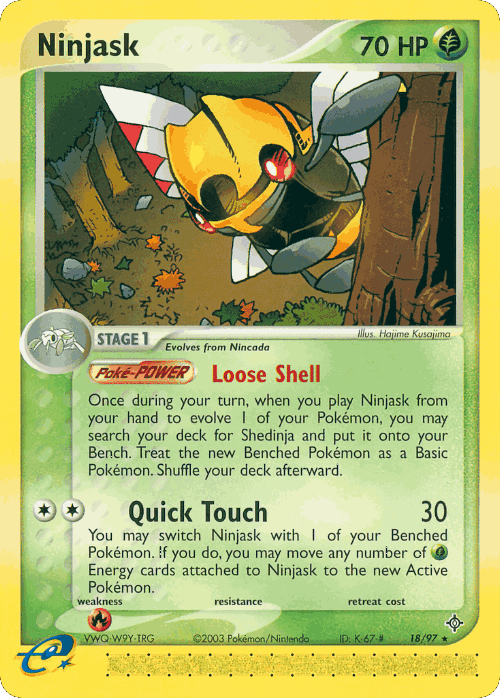 Ninjask #18 from Dragon - Rare - Illustrated by Hajime Kusajima