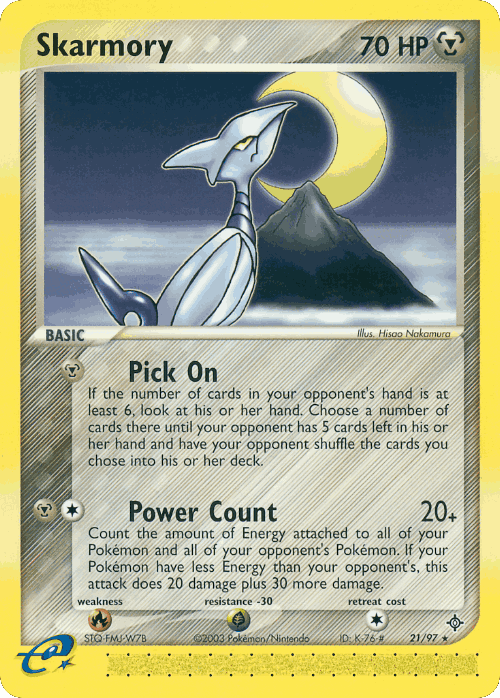 Skarmory #21 from Dragon - Rare - Illustrated by Hisao Nakamura