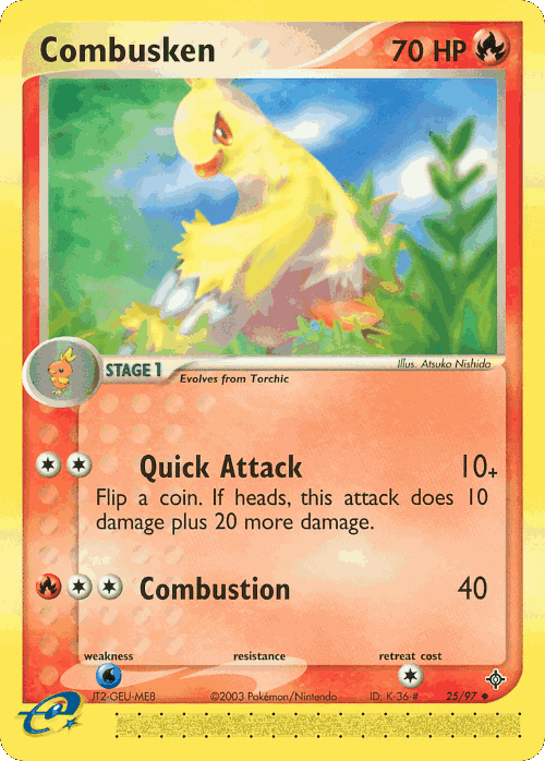 Combusken #25 from Dragon - Uncommon - Illustrated by Atsuko Nishida